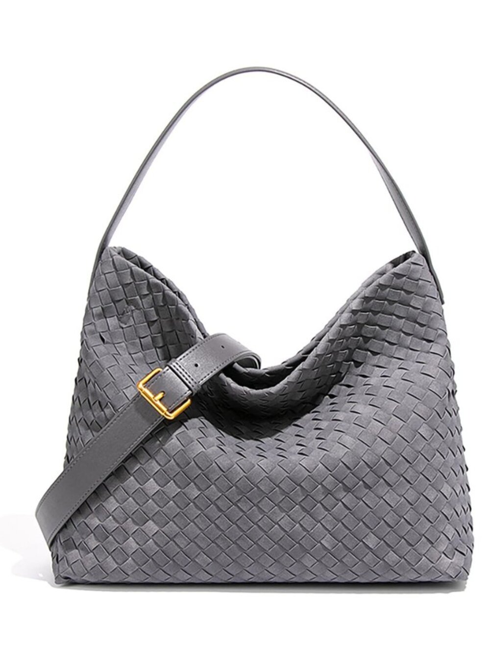 Woven Hobo Purse Suede Bag for Women, Crossbody Tote Bag Slouchy Shoulderbag